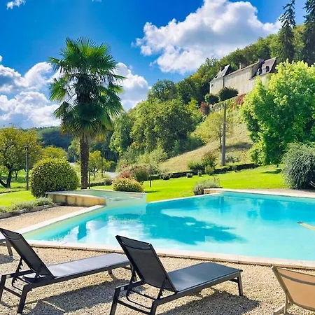Les Terrasses-Gite Authentique Avec Vue, Piscine Chauffee Et Wifi- La Grange D'Heloise- Casa vacanze Daglan